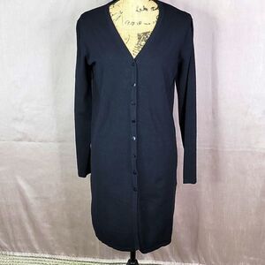**GEORGE Black Midi Cardigan Sweater Medium‎